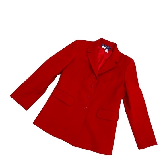 Vintage Norton McNaughton red 100% wool blazer jacket lined notched collar 10p - Picture 3 of 16